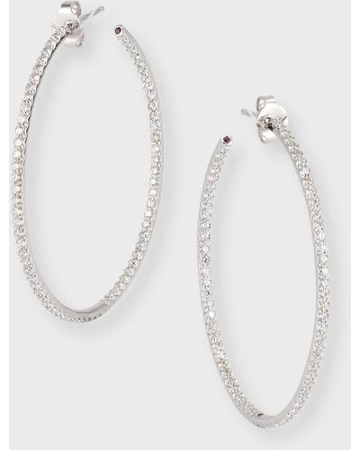 Roberto Coin 18k Perfect Diamond Hoop Earrings - White