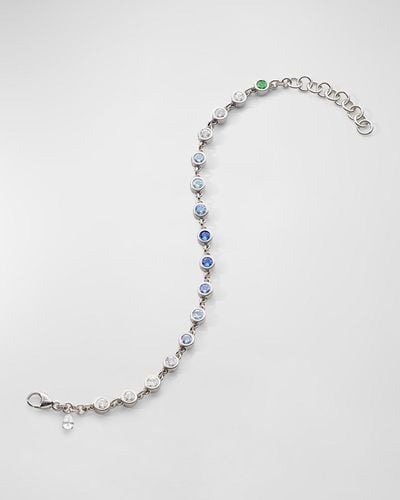 Monica Rich Kosann Sterling Silver Ombre Sapphire Tennis Bracelet - White