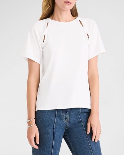 Merlette Solace Cutout Jersey Top - White