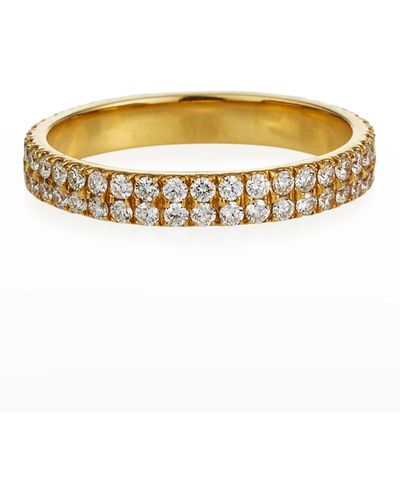 Fern Freeman Jewelry 18k Pave 2-row Diamond Pinky Ring, Size 4 - Metallic