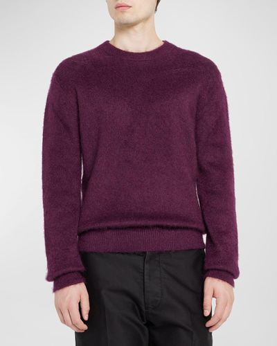 Tom Ford Mohair-Blend Crewneck Sweater - Purple