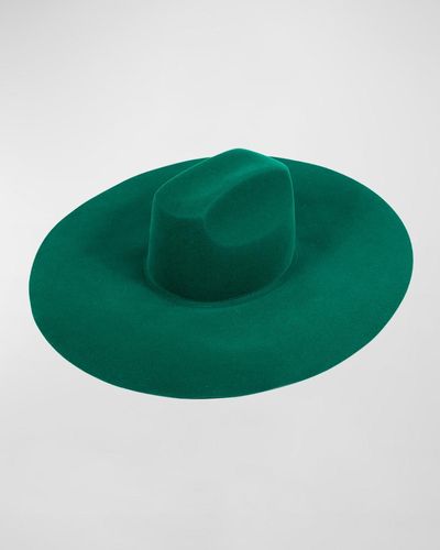 Barbisio Paloma Felt Fedora Hat - Green