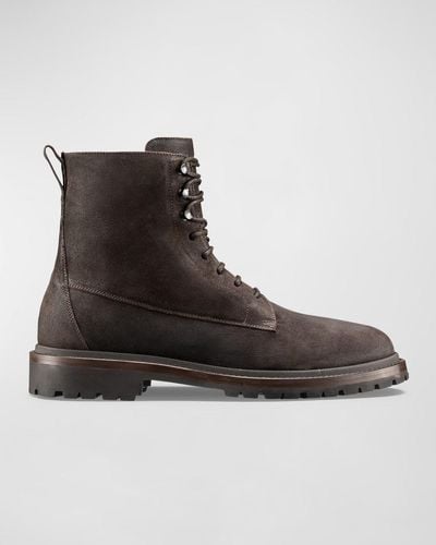 KOIO Como Leather Combat Boots - Brown