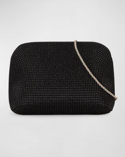 Giorgio Armani Small Rhinestone Clutch Bag With Chain - Black