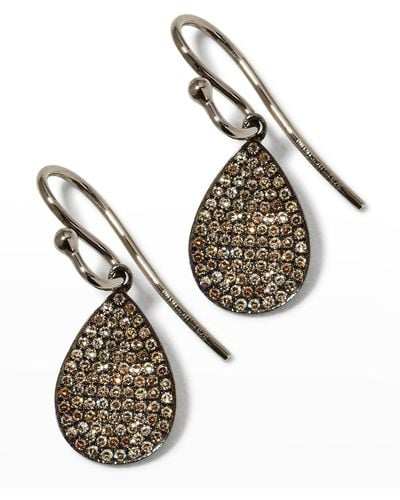 Bridget King Jewelry Mini Pavé Diamond Teardrop Earrings - Metallic