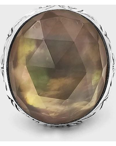 Stephen Dweck Faceted And Mother-Of-Pearl Dome Ring - Gray