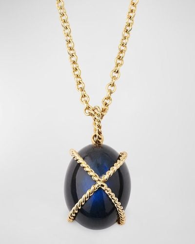 Verdura 18K Wrapped Pebble Pendant Necklace - Metallic