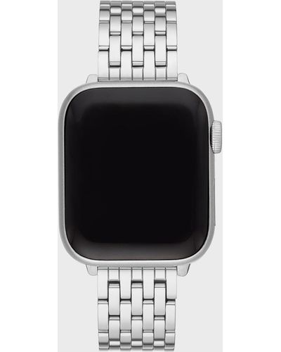 Michele 7-Link Stainless Steel Bracelet For Apple Watch - White