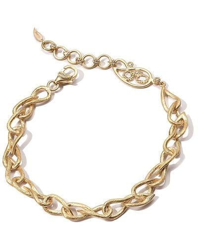Coomi 20K Paisley-Link Bracelet W/ Diamonds - Metallic