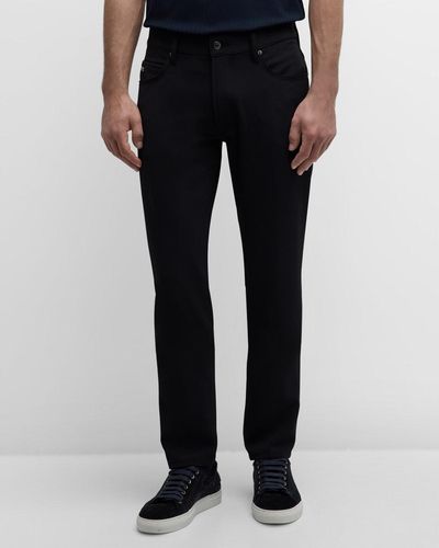 Emporio Armani Textured 5-Pocket Pants - Black