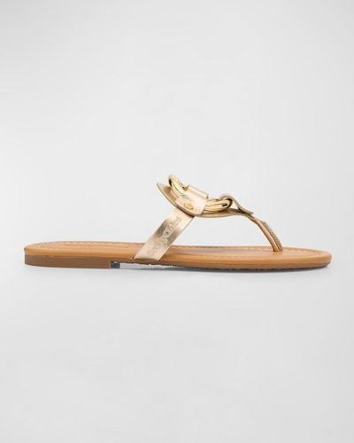 See By Chloé Hana Metallic Ring Thong Sandals