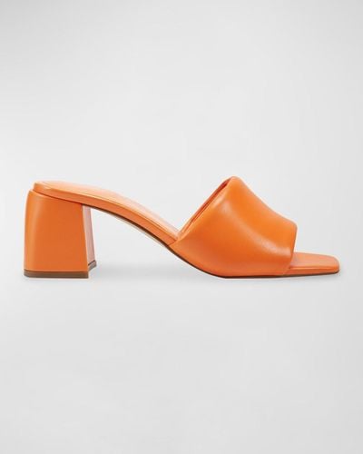 Marc Fisher Nombra Padded Leather Mule Sandals - Orange
