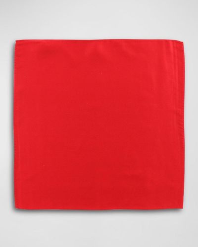 Trafalgar Sutton Solid Silk Pocket Square - Red