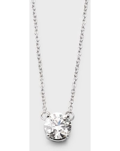 Neiman Marcus Lab Gown Diamond 18K Round Pendant Necklace, 2.0Tcw - White