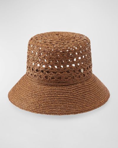 Helen Kaminski Retro Lace Braid Bucket Hat - Brown