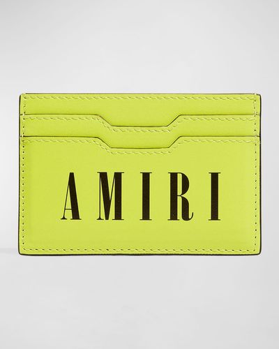 Amiri Leather Logo Card Holder - Metallic