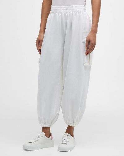Norma Kamali Oversized Boyfriend Cargo Sweatpants - White