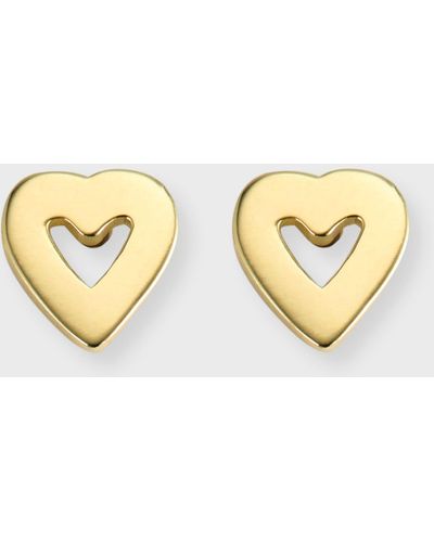 Jennifer Meyer 18K Open Heart Stud Earrings - Metallic