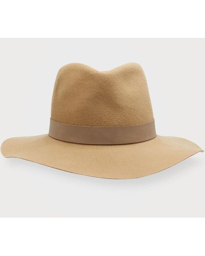 Janessa Leone Luca Core Packable Wool Fedora Hat - Natural