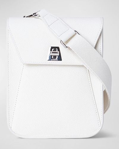 Akris Anouk Mini Leather Messenger Bag - White