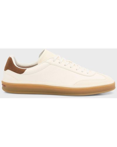 Loro Piana Tennis Walk Leather Low-Top Sneakers - White