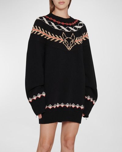 Stella McCartney Fair Isle Oversized Sweater - Black
