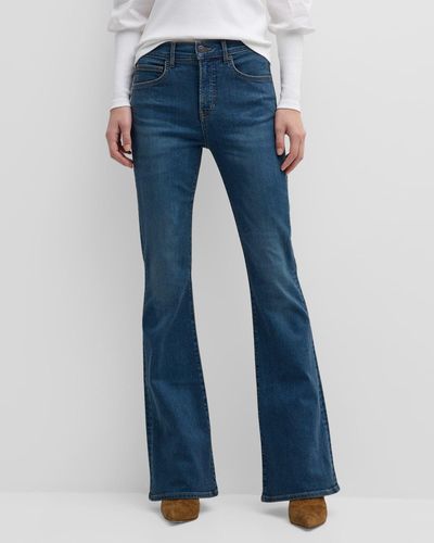 Veronica Beard Beverly High Rise Skinny Flare Jeans - Blue