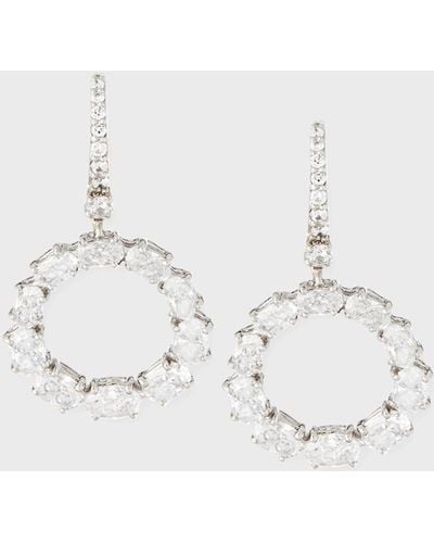 Fantasia by Deserio Open Circle Cz Crystal Drop Earrings - Natural