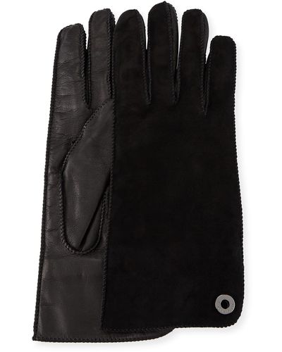 Loro Piana Jacqueline Suede And Leather Gloves - Black