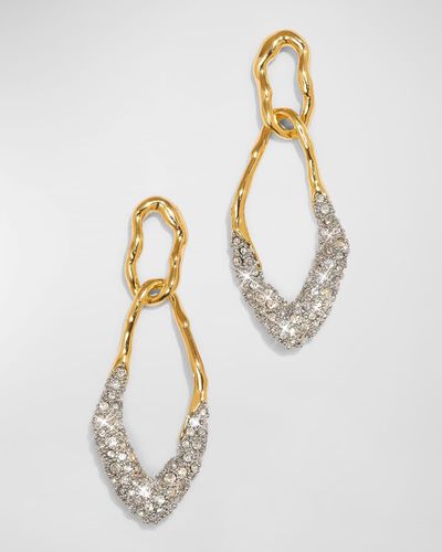 Alexis Solanales Crystal Double Link Earrings - White