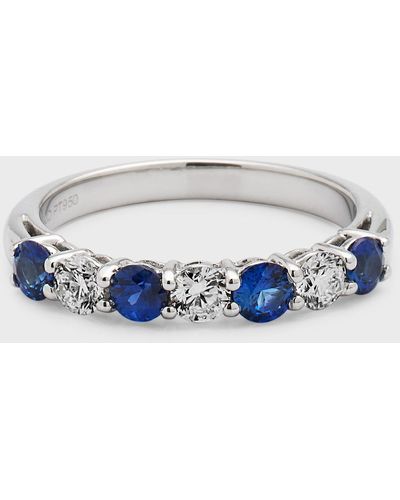 Neiman Marcus Platinum Blue Sapphire/diamond Ring, Size 7