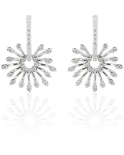 Hueb Luminus 18K Stemmed Diamond Drop Earrings - White