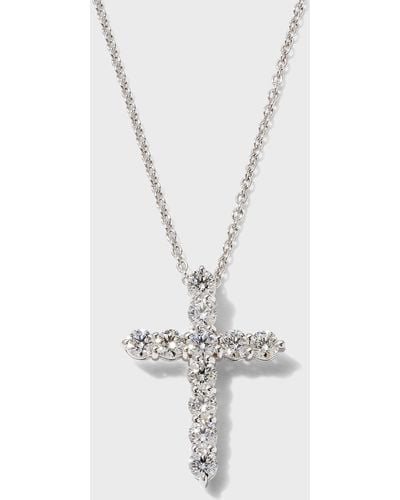 Roberto Coin 18K Diamond Cross Pendant Necklace, 25X20Mm - White