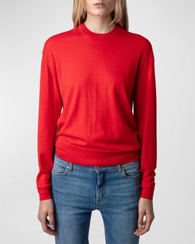 Zadig & Voltaire Emmy Cutout Merino Wool Sweater - Red