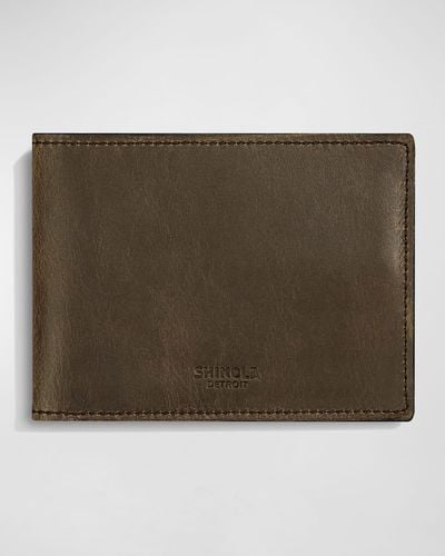 Shinola Slim Leather Bi-Fold Wallet - Green