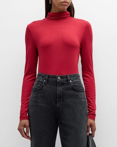 Majestic Filatures Viscose Jersey Turtleneck - Red