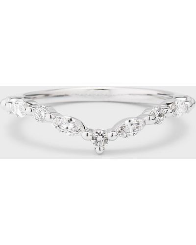 Neiman Marcus Lab Grown Diamond 18K Round And Marquise Band, Size 6.5 - Multicolor