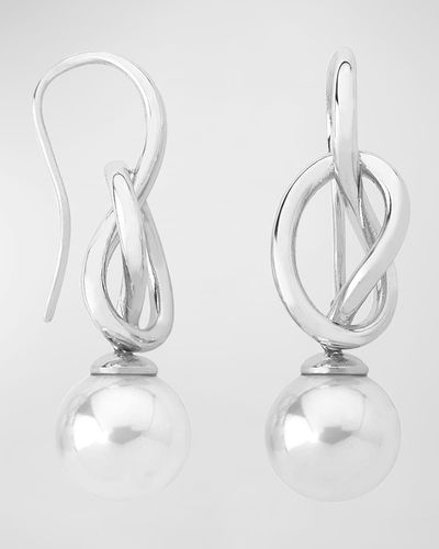 Majorica Nudo Pearl Earrings With French Wire Knot - White