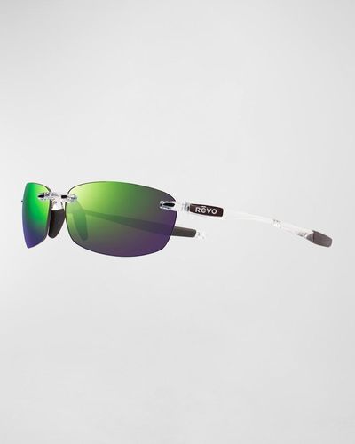 Revo Descend Fold Rimless Sunglasses - Green