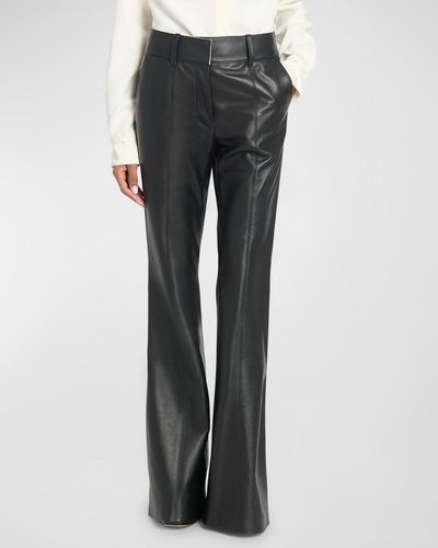 Gabriela Hearst Rhein High-Rise Paneled Leather Flared Pants - Gray