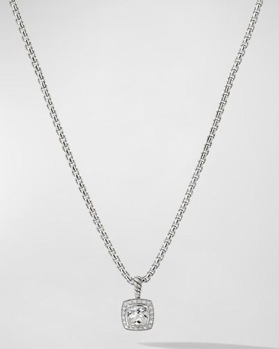David Yurman Petite Albion Necklace With Gemstone And Diamonds - White