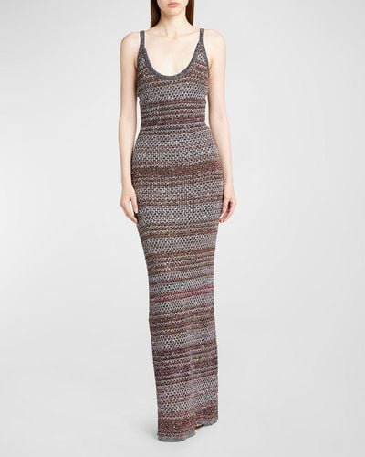 Missoni Mesh Knit Maxi Dress With Sequins - Multicolor