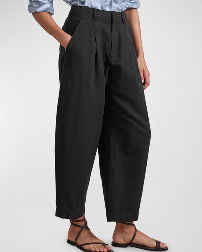 Apiece Apart Bari Cropped Wide-leg Pants - Black