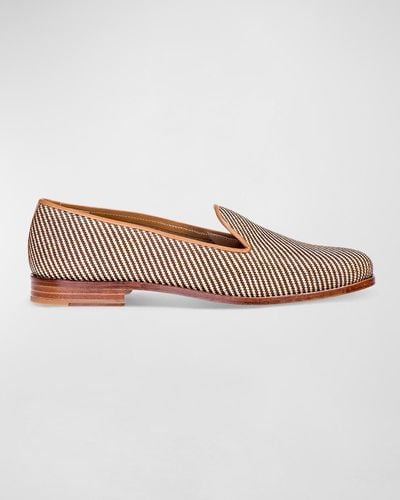 Stubbs And Wootton Woven Straw Slippers - Natural