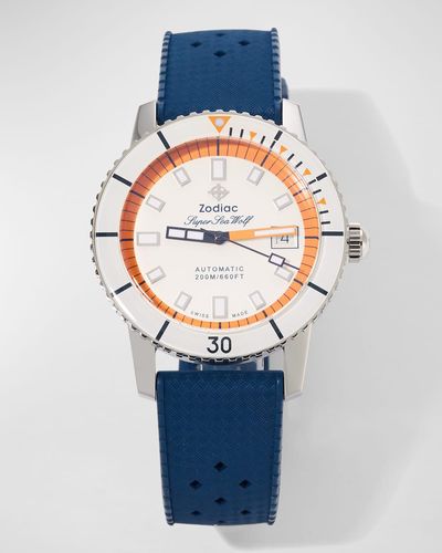 Zodiac Super Sea Wolf Automatic Rubber Watch - Blue