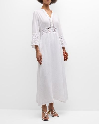 Honorine Brigitte Lace-Trim Maxi Dress - White