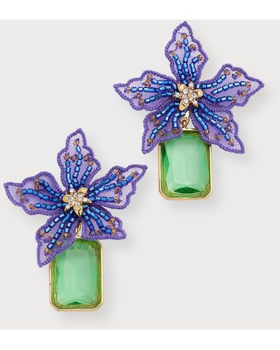 Mignonne Gavigan Lucia Flower Drop Earrings - Blue