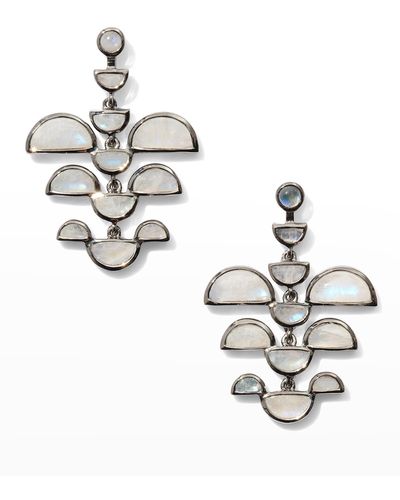Nakard Phoenix Earrings, Moonstone - Metallic