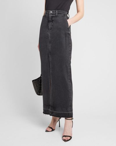 10 Crosby Derek Lam Lu High Rise Denim Maxi Skirt - Blue