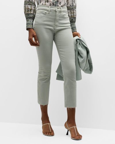 Veronica Beard Carly Kick-flare Cropped Raw Hem Jeans - Gray